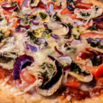 vegan mushroom and pesto pizza